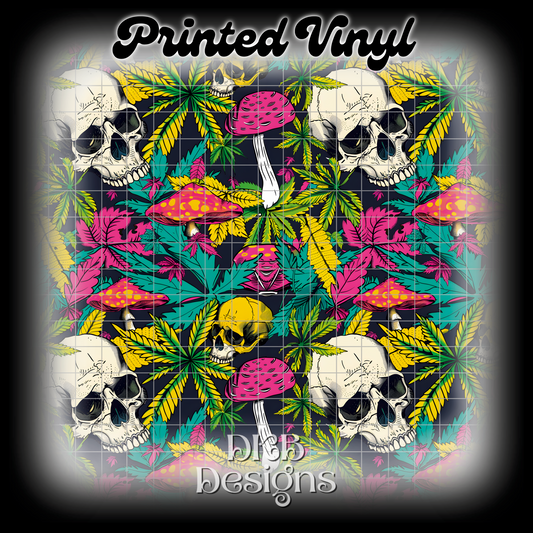 420 skull 3 Printed Vinyl
