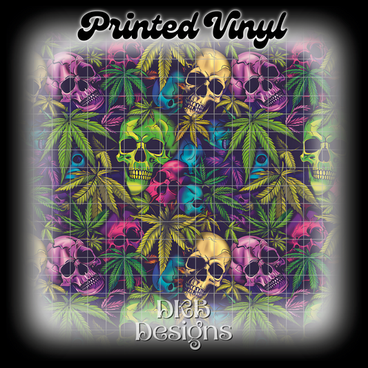 420 skull 2 Printed Vinyl