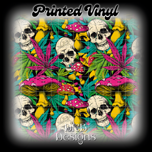 420 skull 1 Printed Vinyl