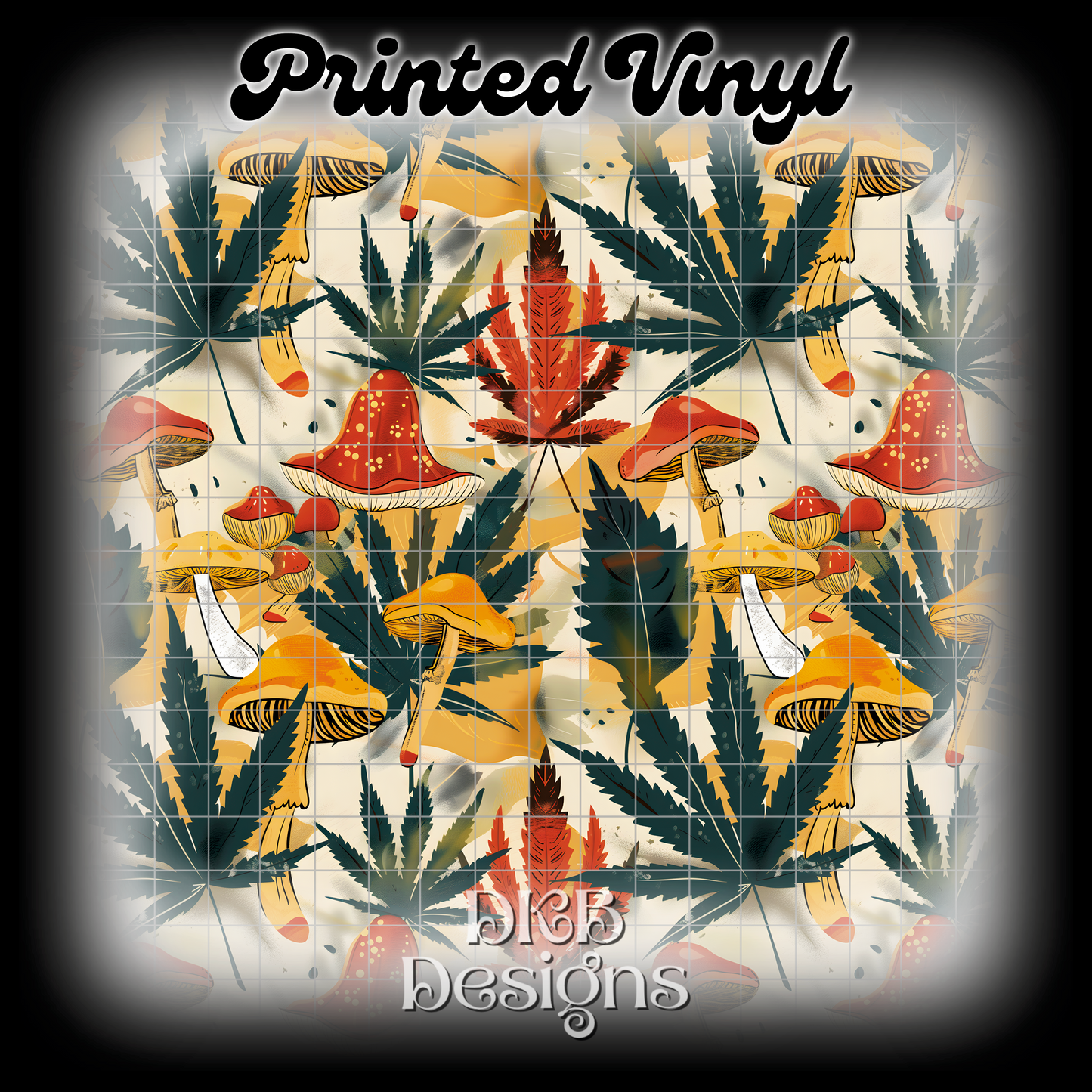 Retro weed shrooms Printed Vinyl