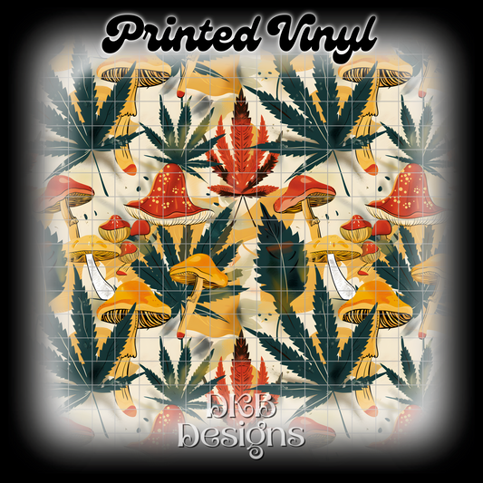 Retro weed shrooms Printed Vinyl