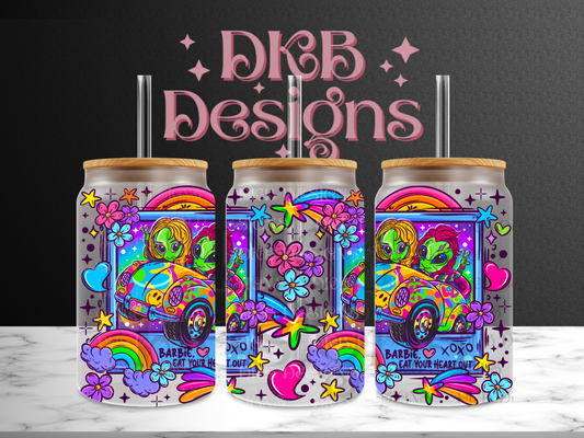 LF Horror Aliens 16oz glass can UV DTF