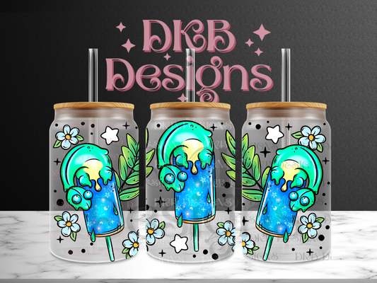 Nessie 16oz glass can UV DTF