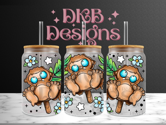 Bigfoot 16oz glass can UV DTF