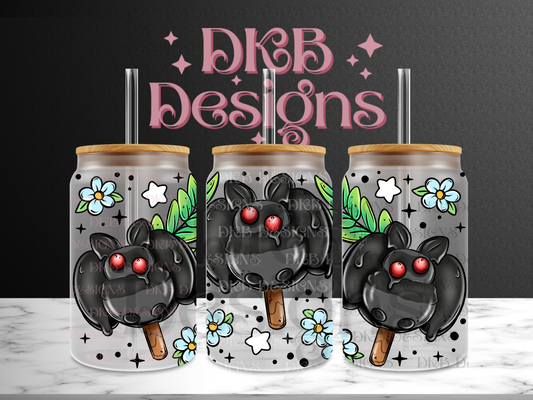 Mothman 16oz glass can UV DTF