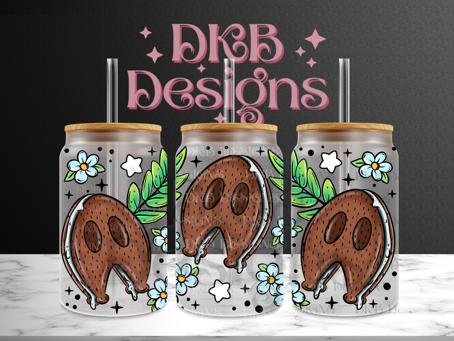 Night walkers 16oz glass can UV DTF