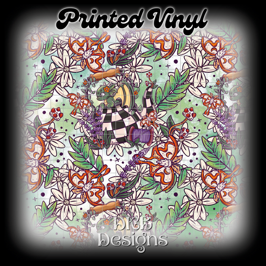 Cottage dragons green Printed Vinyl