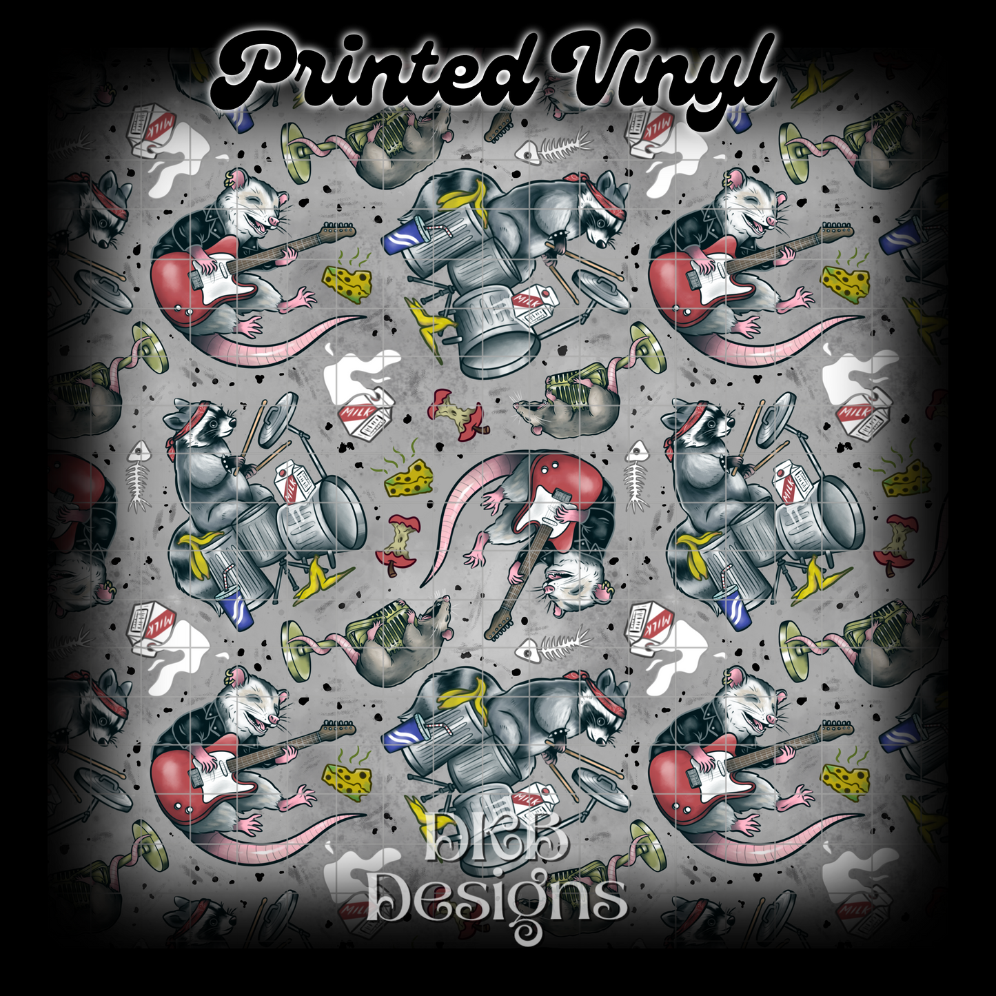 Trash metal Printed Vinyl (4 color ways)