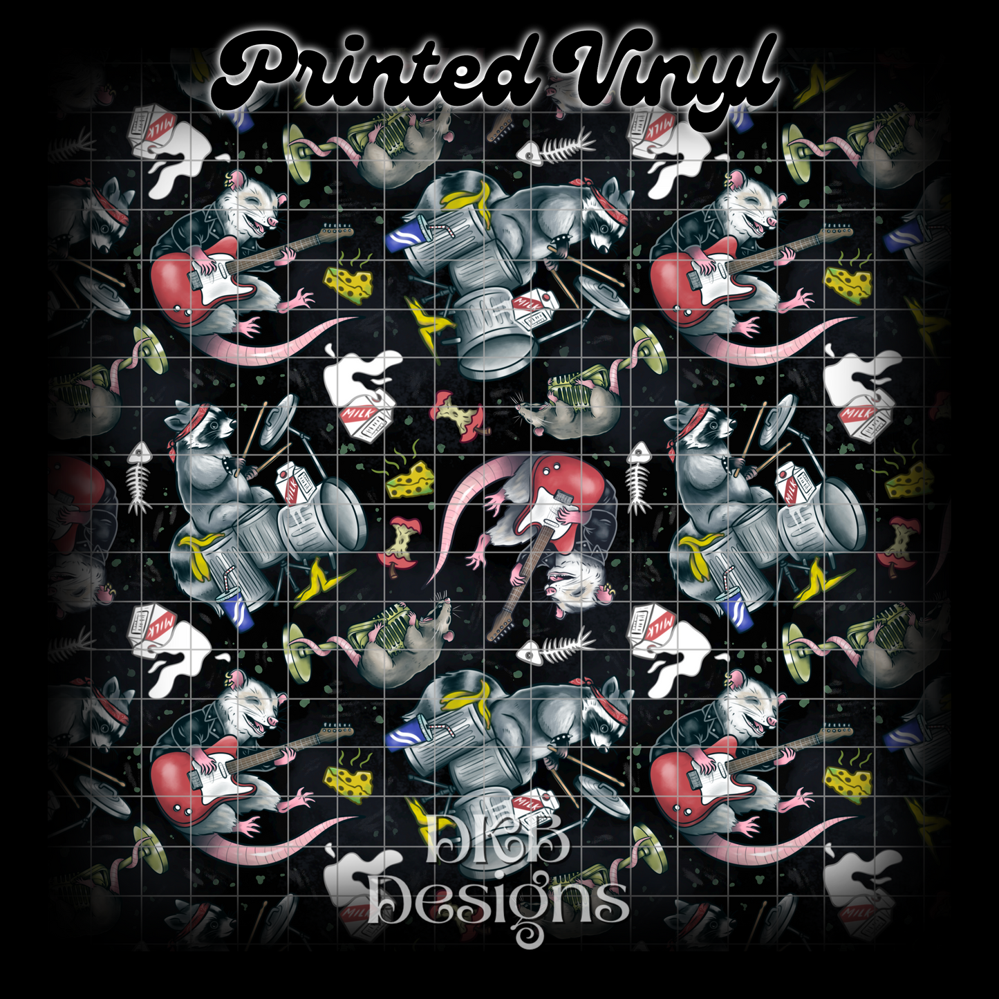 Trash metal Printed Vinyl (4 color ways)