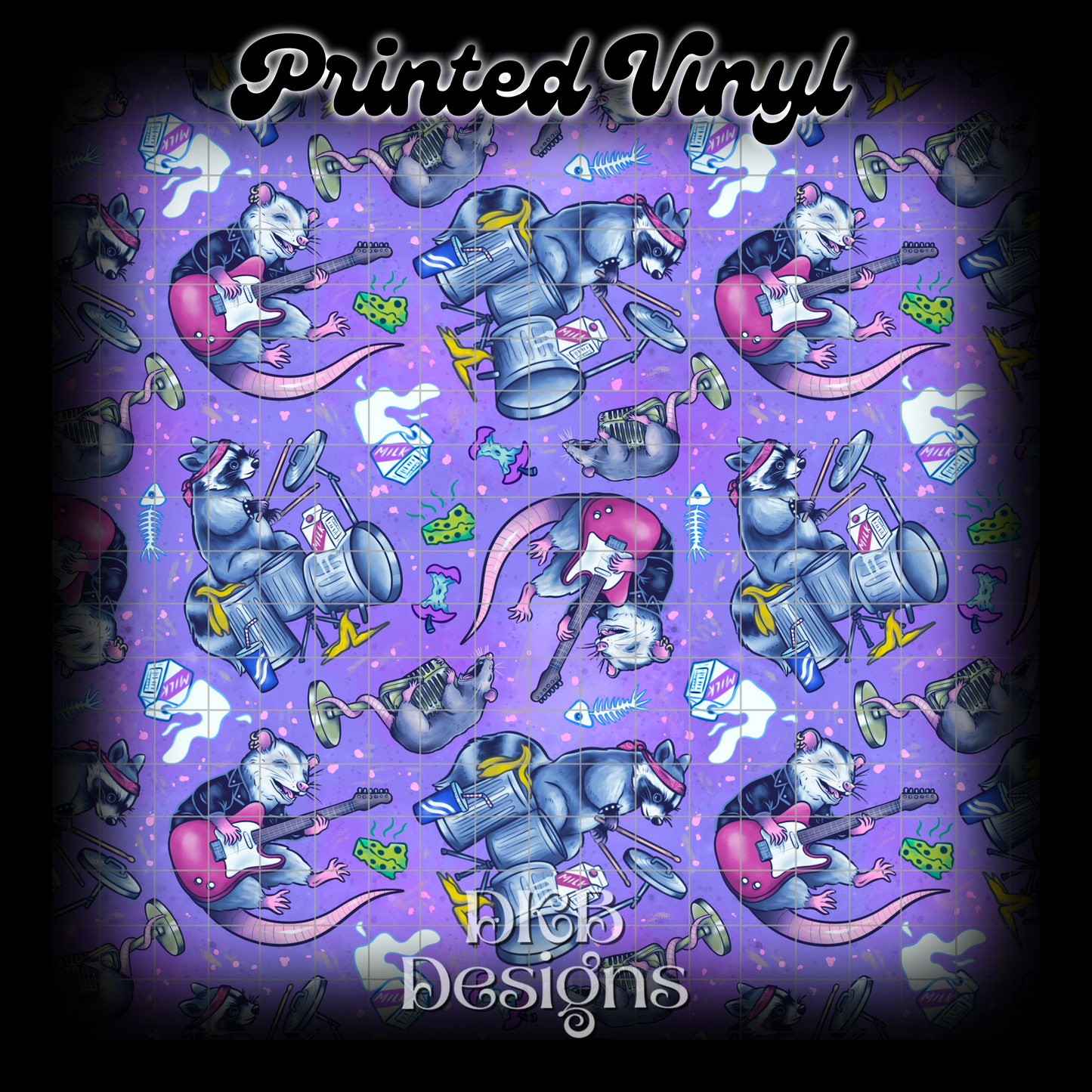 Trash metal Printed Vinyl (4 color ways)