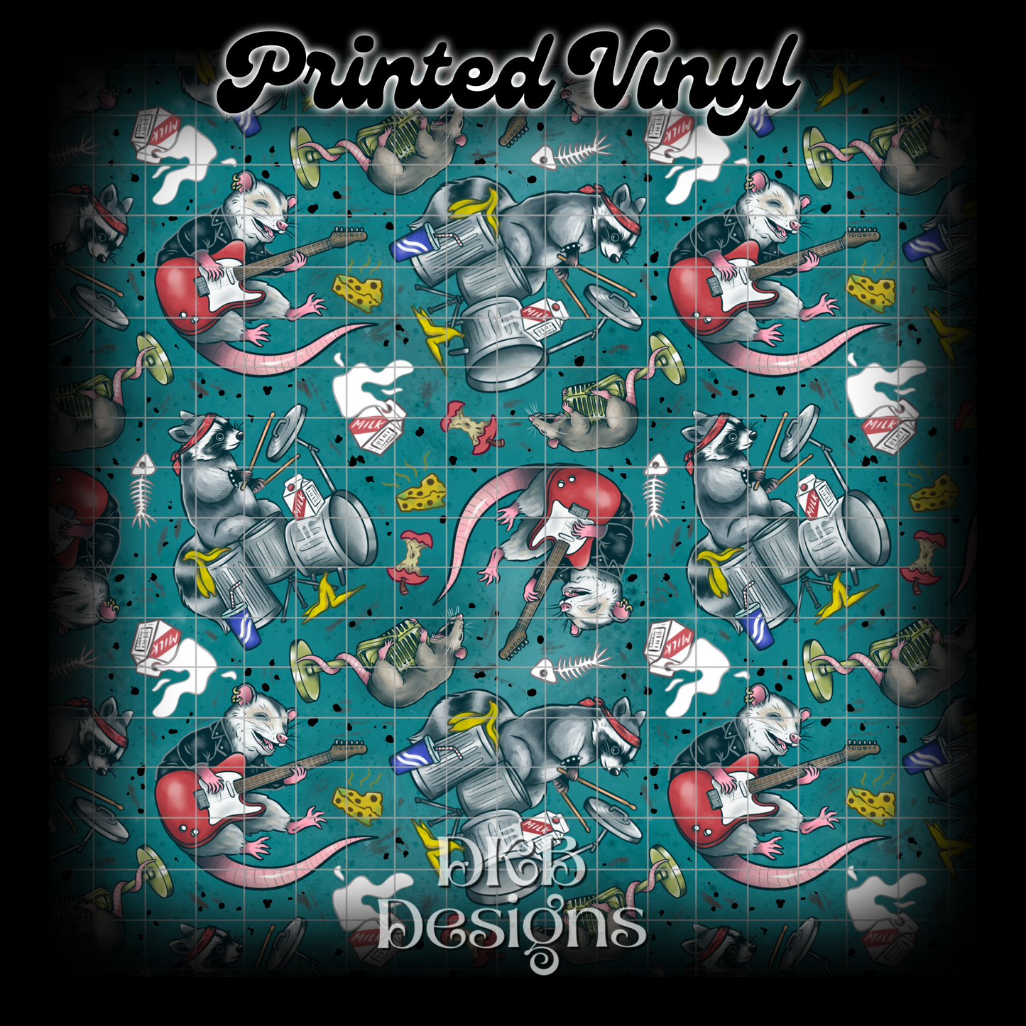 Trash metal Printed Vinyl (4 color ways)