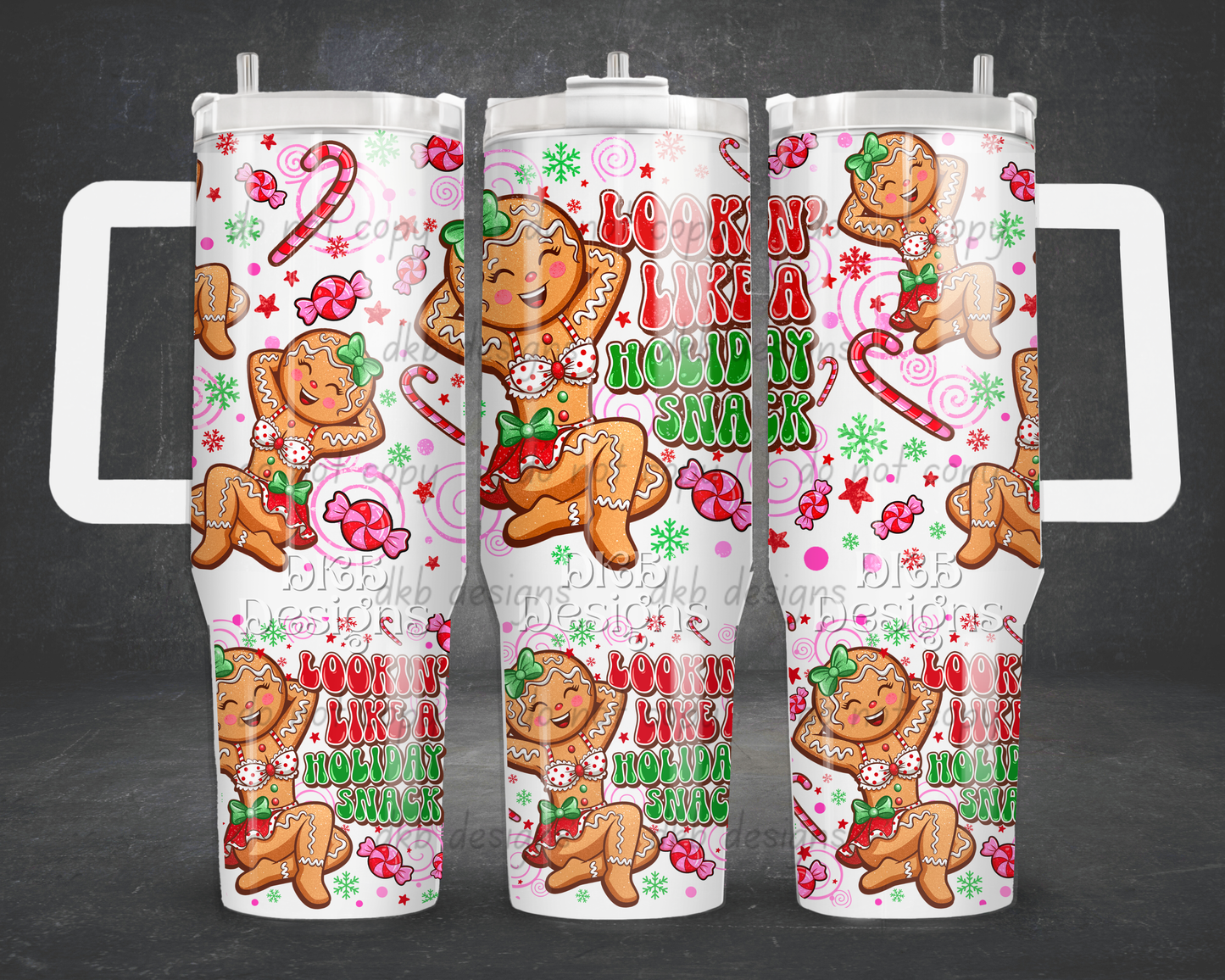 Holiday snack 40oz Tumbler UV DTF