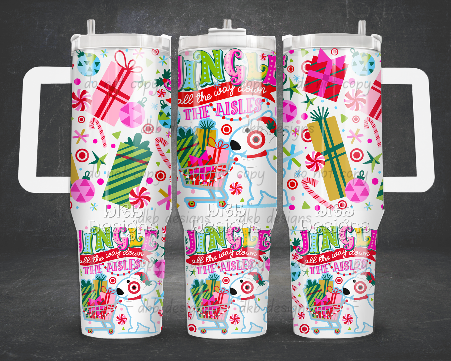 Jingle all the way 40oz Tumbler UV DTF