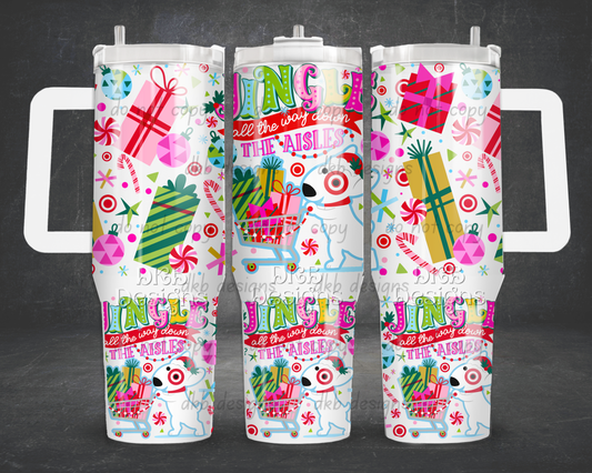 Jingle all the way 40oz Tumbler UV DTF