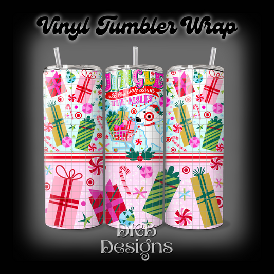 Jingle all the way vinyl tumbler wrap