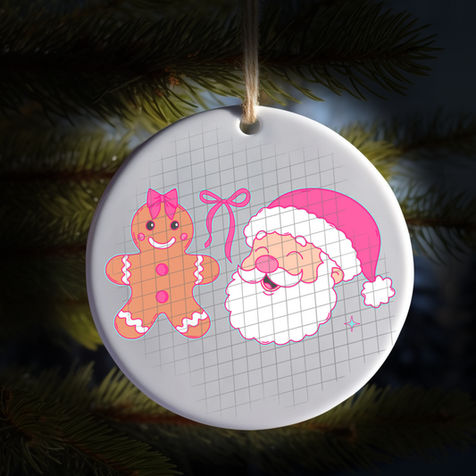 Pink Christmas UV DTF