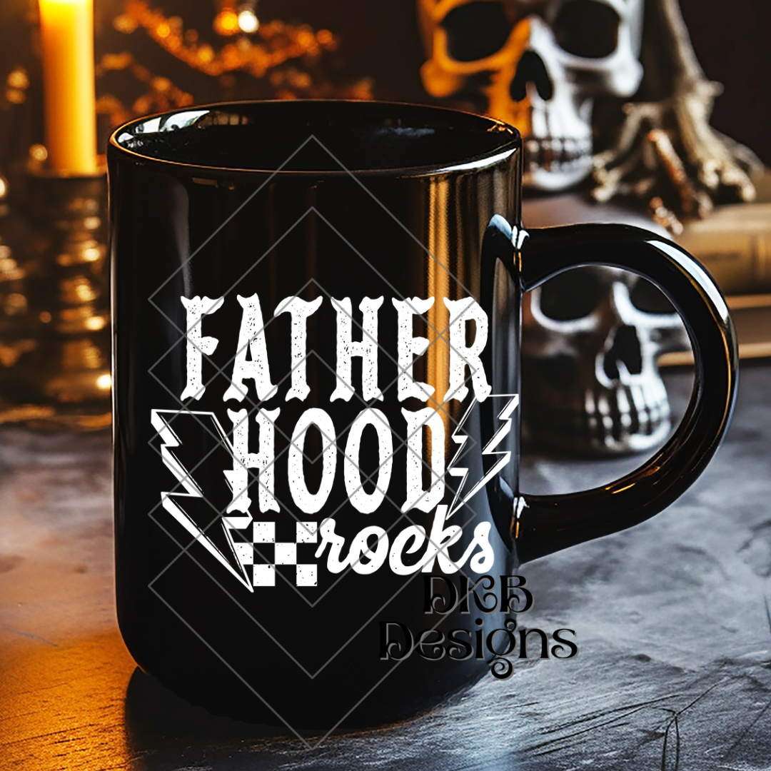 Fatherhood rocks white UV DTF