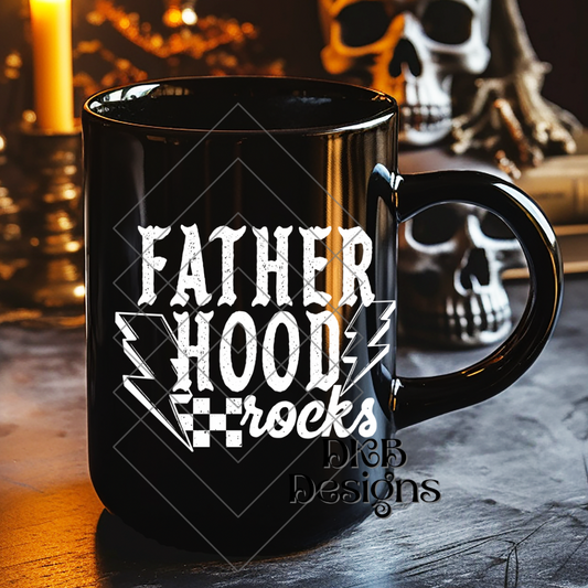 Fatherhood rocks white UV DTF