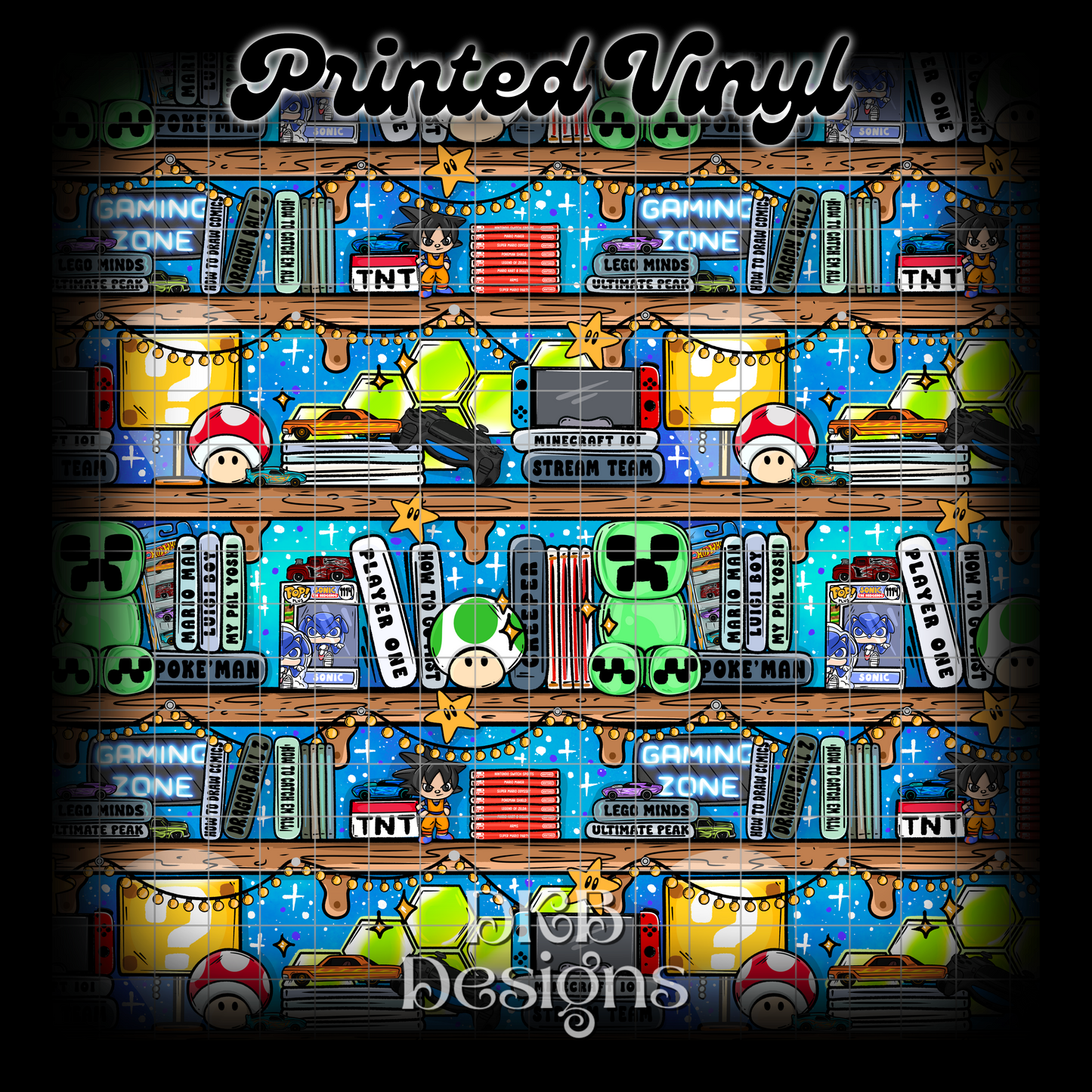 Gamer shelf Printed Vinyl (2 color ways)