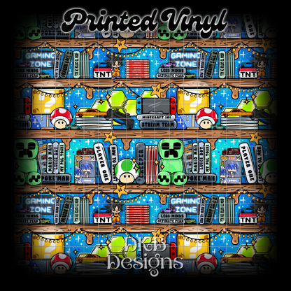 Gamer shelf Printed Vinyl (2 color ways)