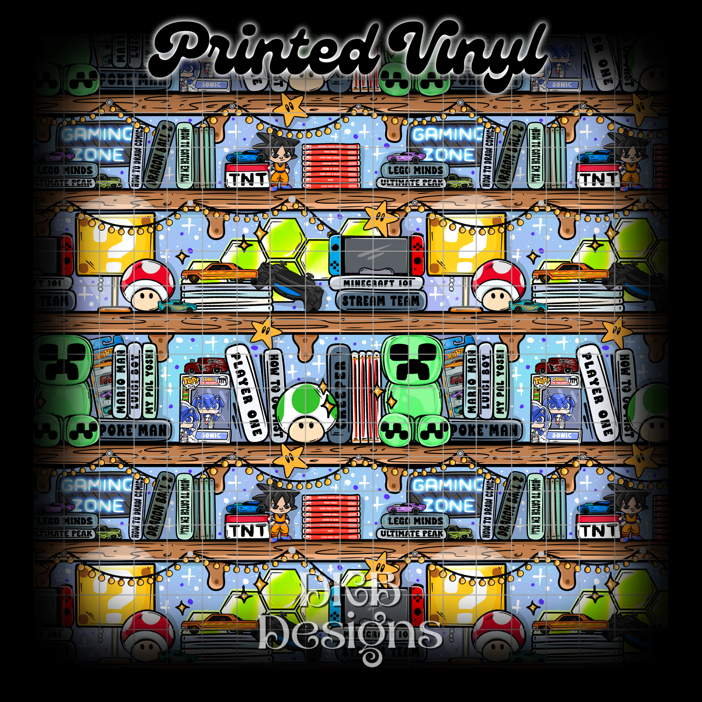 Gamer shelf Printed Vinyl (2 color ways)