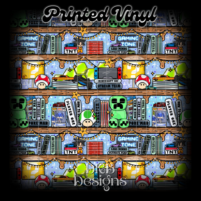 Gamer shelf Printed Vinyl (2 color ways)