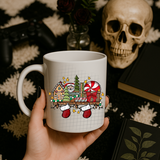 Christmas bookshelf UV DTF