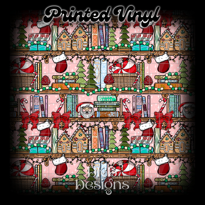 Christmas shelf Printed Vinyl (2 color ways)