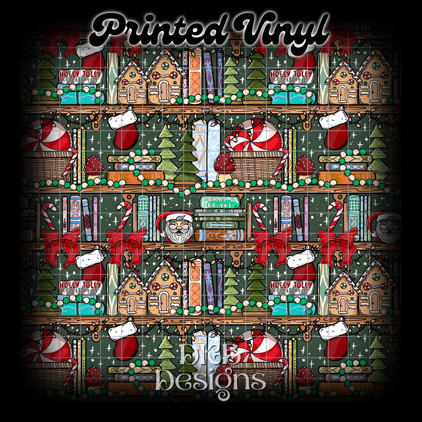Christmas shelf Printed Vinyl (2 color ways)