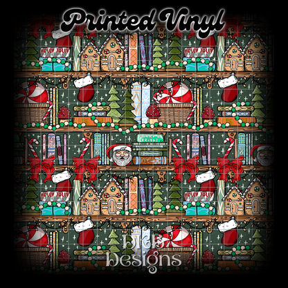 Christmas shelf Printed Vinyl (2 color ways)