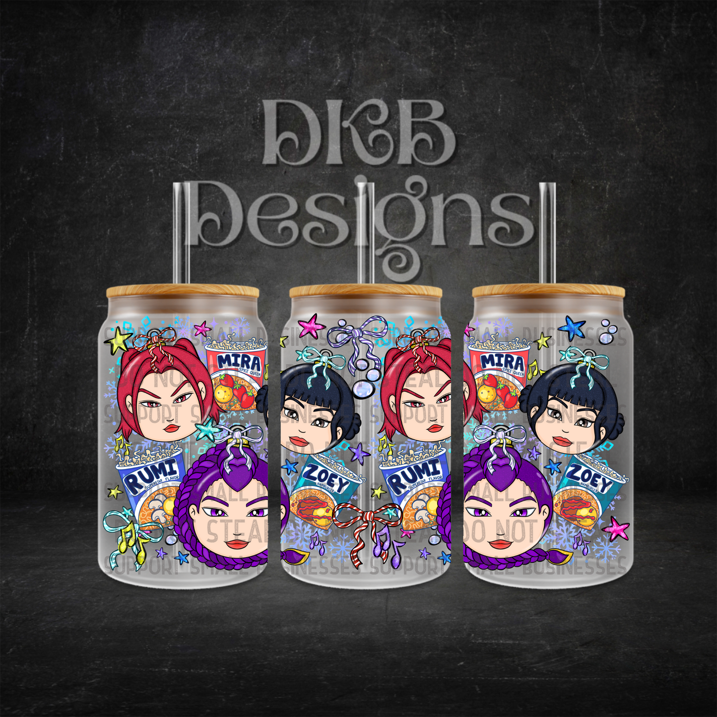K-pop Christmas 16oz glass can UV DTF