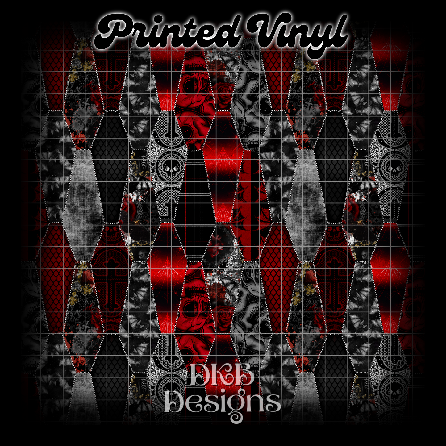 Coffin patch Printed Vinyl (2 color ways)