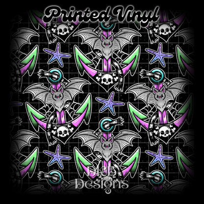 Spooky anchors Printed Vinyl (2 color ways)