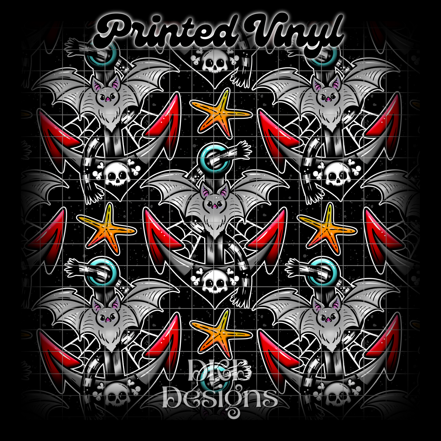 Spooky anchors Printed Vinyl (2 color ways)