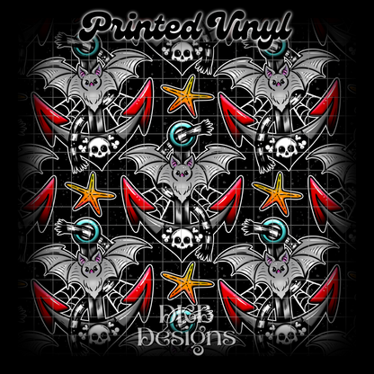 Spooky anchors Printed Vinyl (2 color ways)