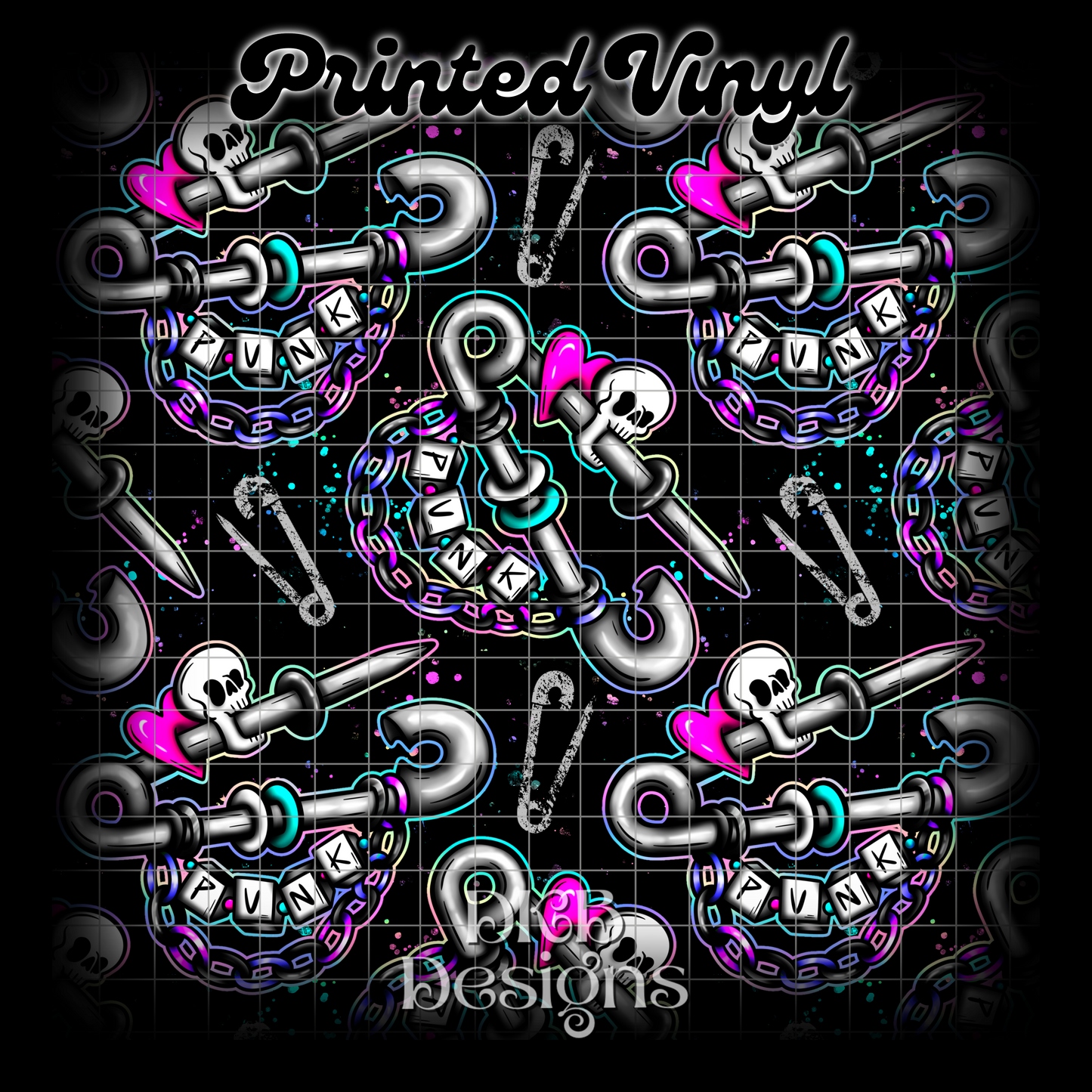 Punky pins Printed Vinyl (2 color ways)
