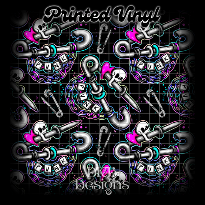 Punky pins Printed Vinyl (2 color ways)