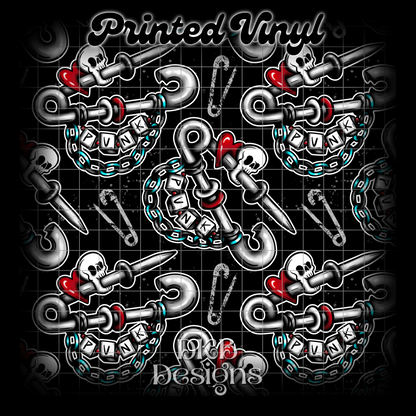 Punky pins Printed Vinyl (2 color ways)