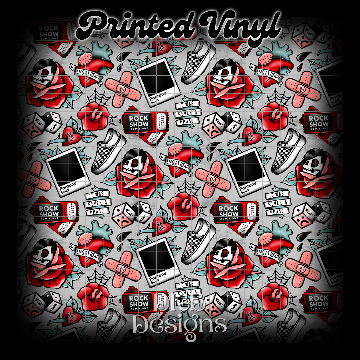 Emo flash Printed Vinyl (3 color ways)