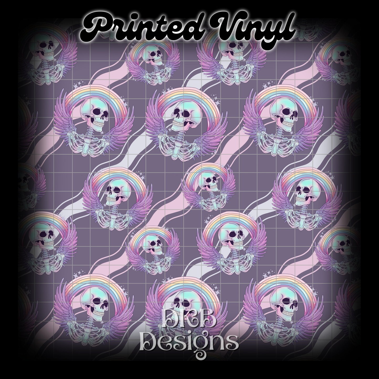 Rainbow skelly Printed Vinyl (2 color ways)