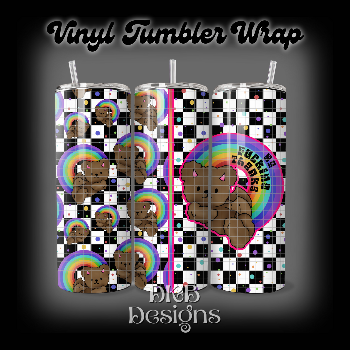 No fucking thanks vinyl tumbler wrap