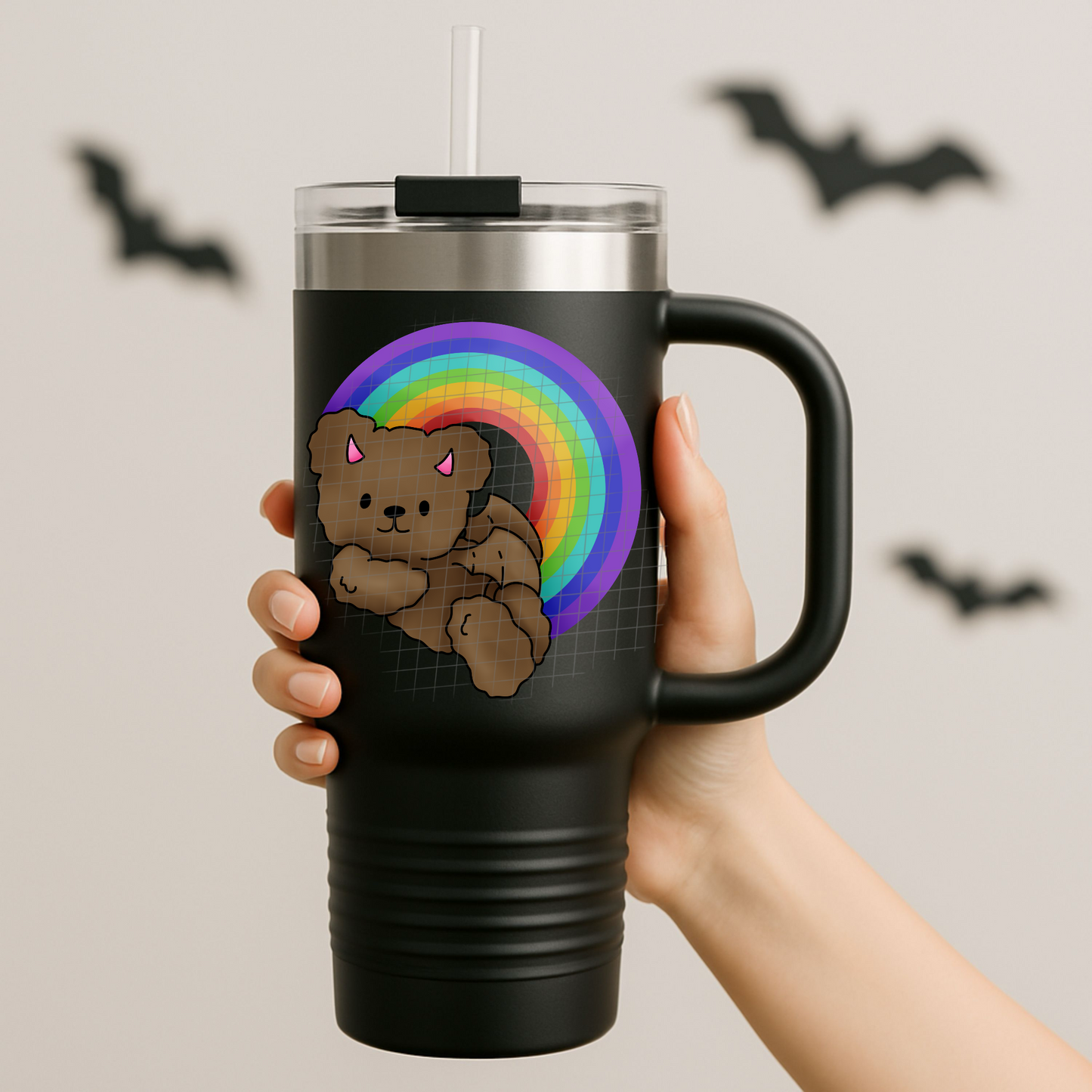 Bear rainbow UV DTF