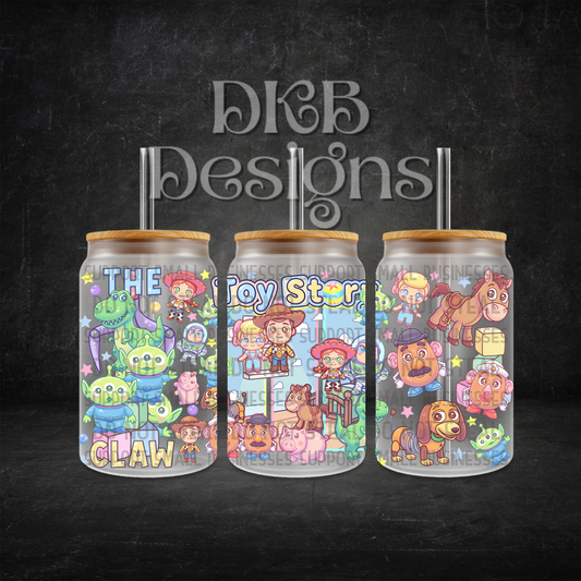 Toys 16oz glass can UV DTF