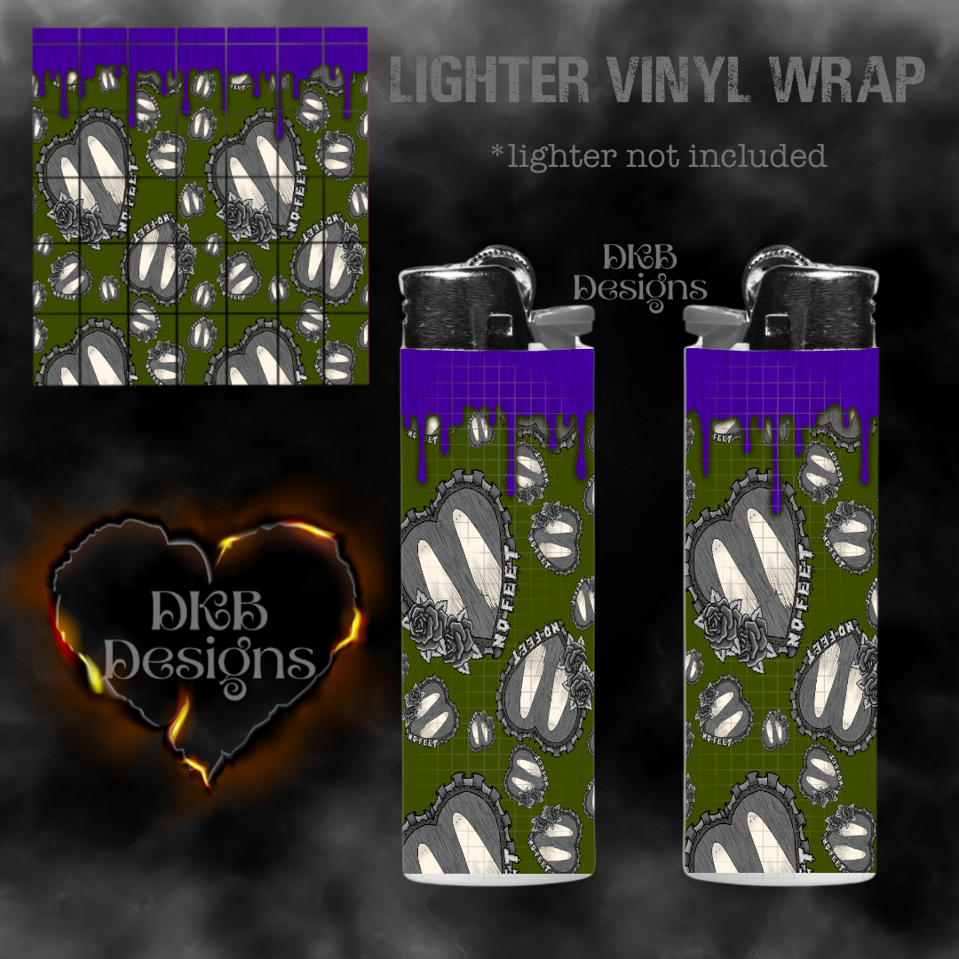 No feet green purple lighter vinyl wrap