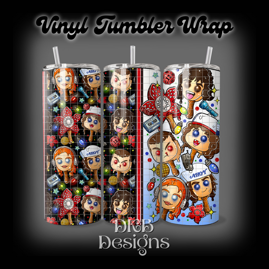 Stranger popsicles vinyl tumbler wrap