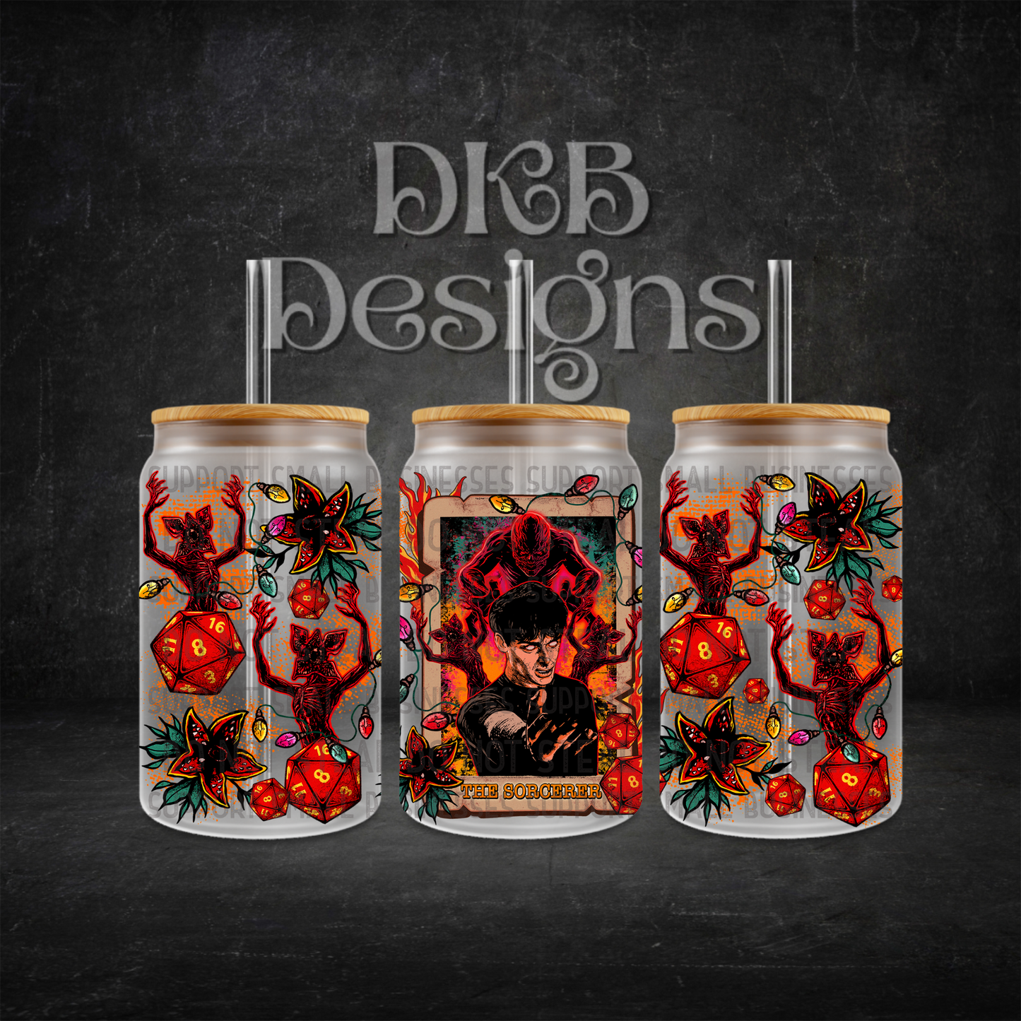 Sorcerer 16oz glass can UV DTF