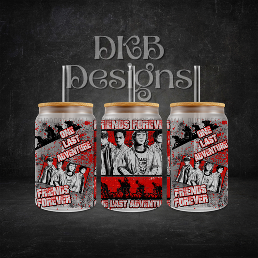 Friends forever 16oz glass can UV DTF