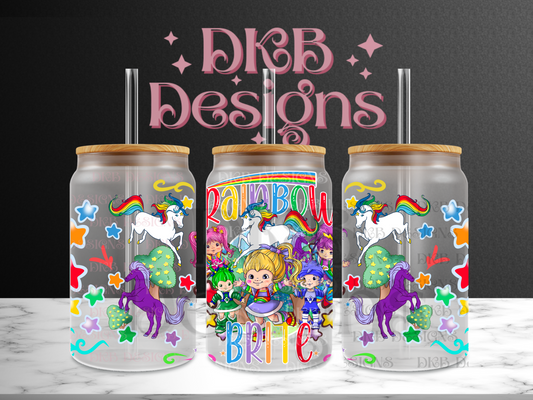 Shine brite 16oz glass can UV DTF