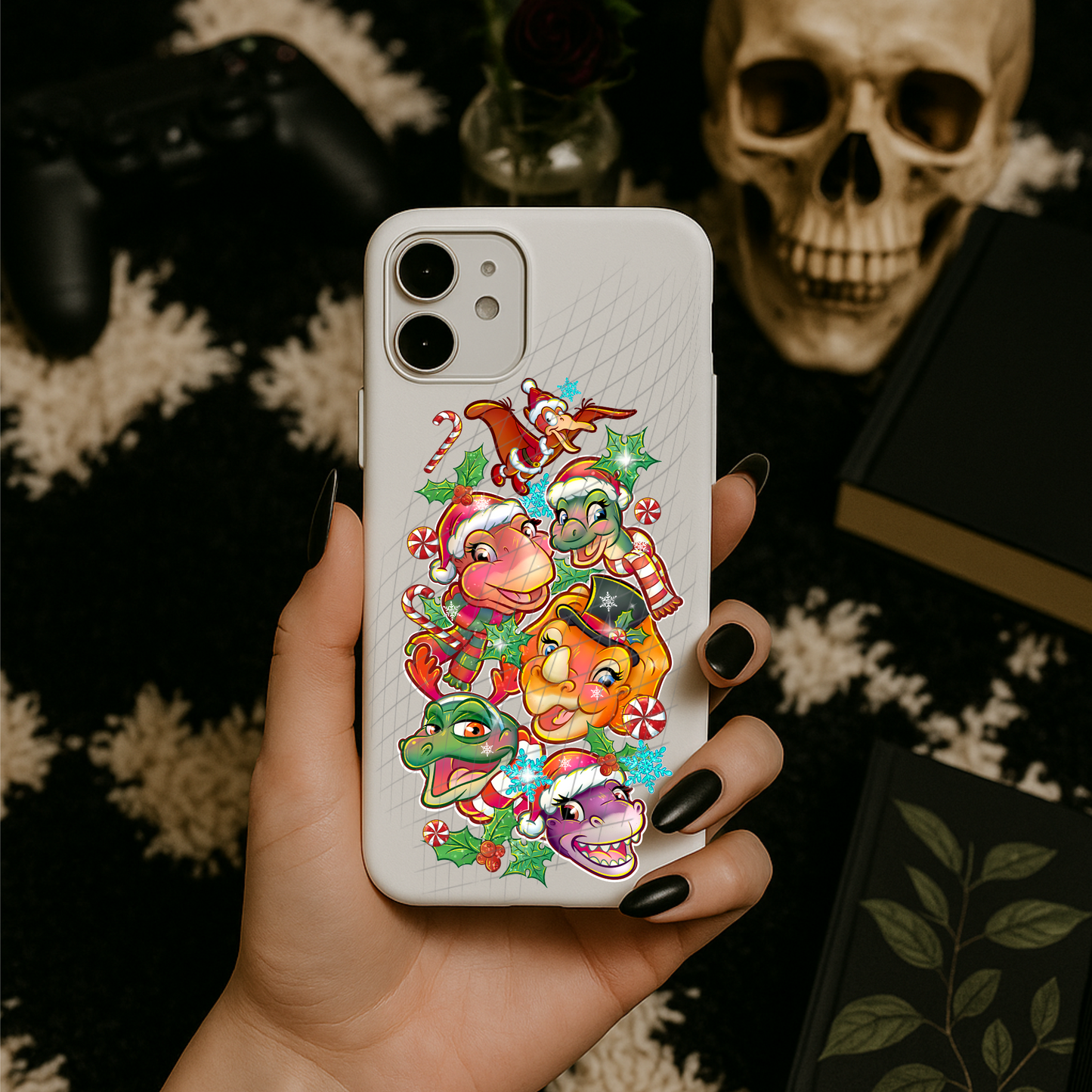 Christmas dinos UV DTF