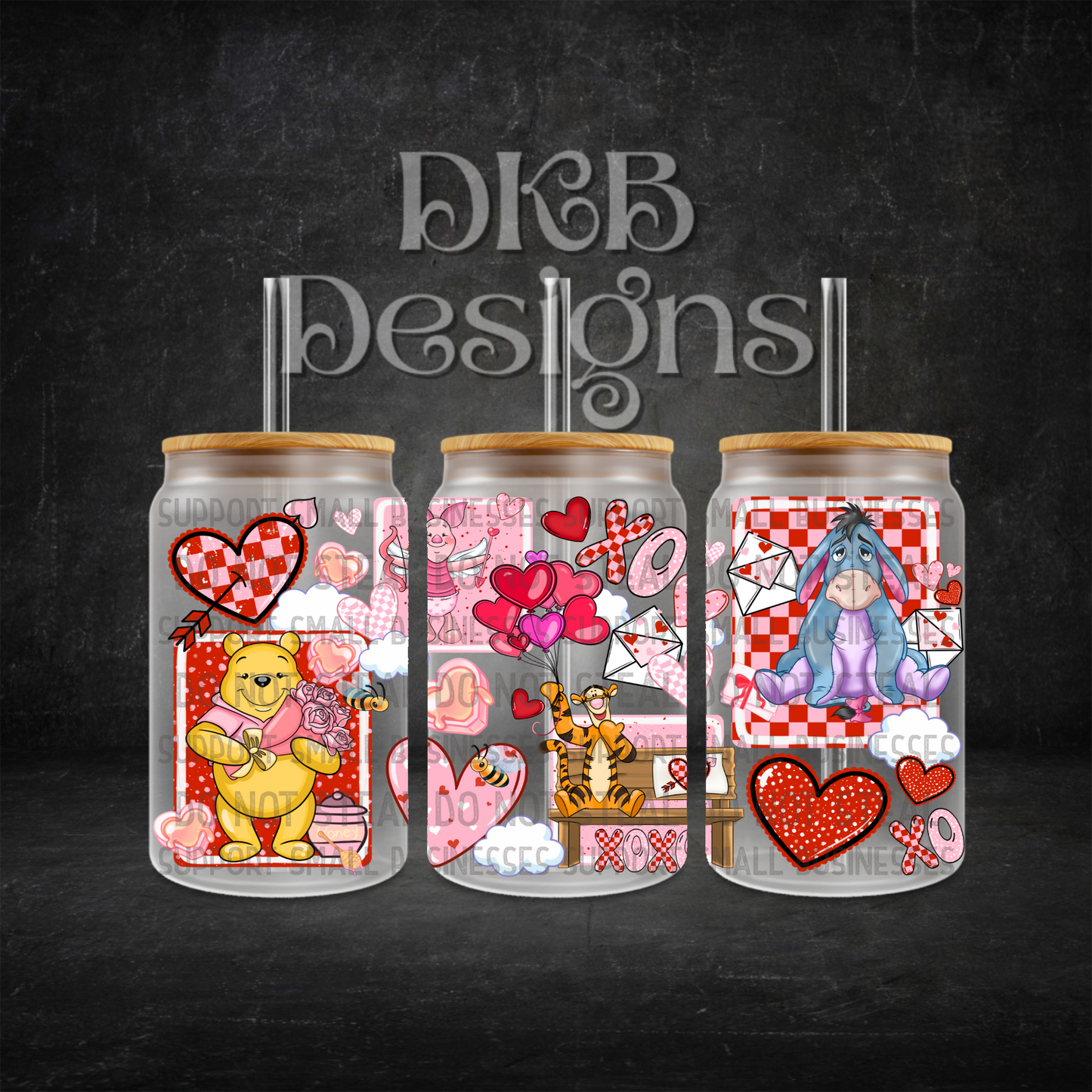 P& friends 16oz glass can UV DTF